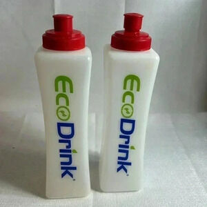 2 plastic water bottles 9” Eco Drink‎